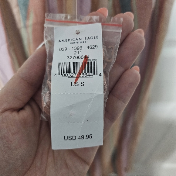 American Eagle Strapless Jumpsuit – Pastel Multicolor Stripes - Picture 6 of 9